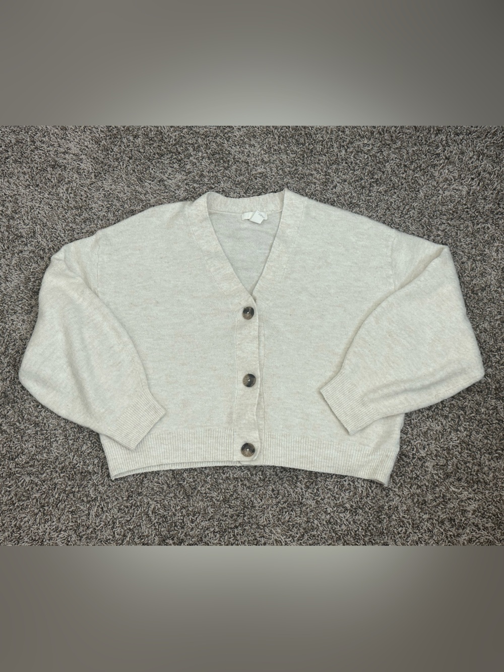 H&M Cream Button-Front V-Neck Cardigan